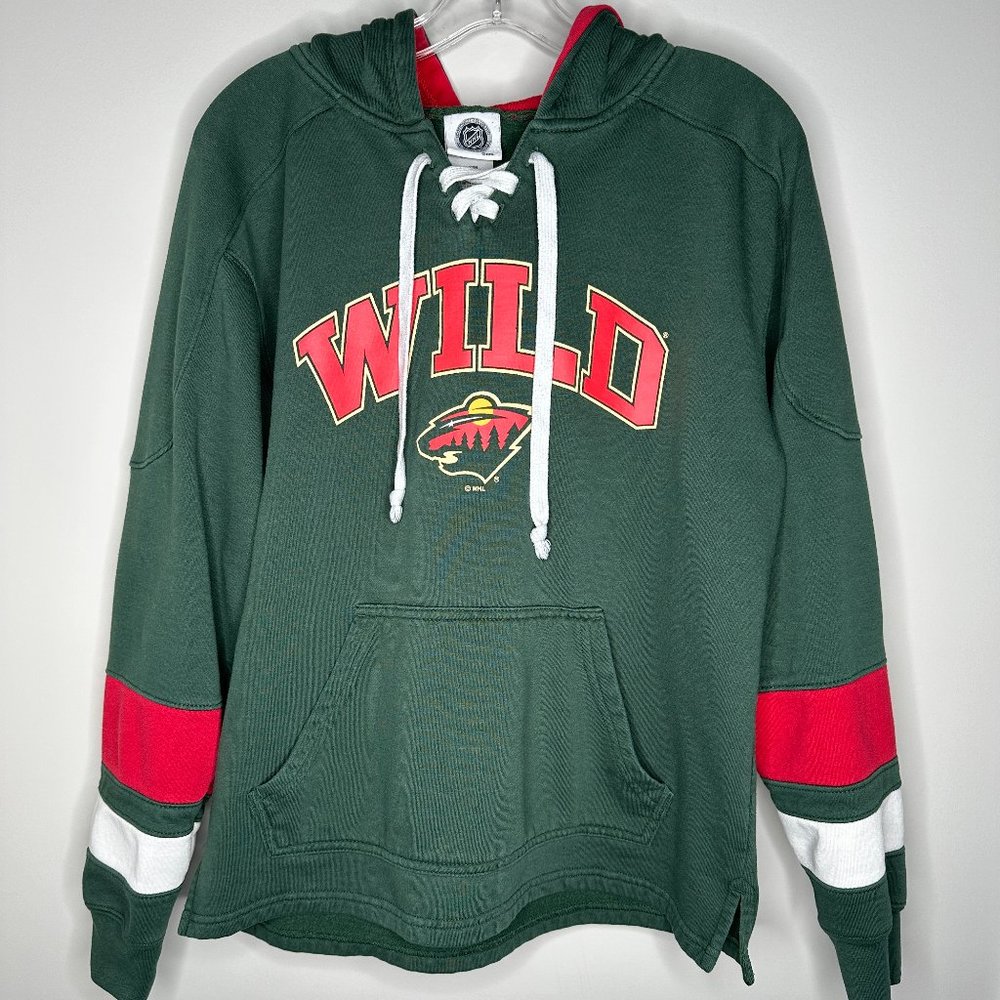 NHL Men's Size M (38/40) Green Minnesota Wild Hockey Fleece Hoodie